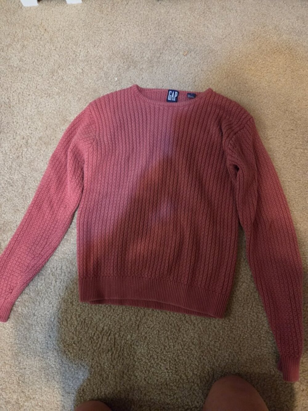 Gap 100% Cotton Pink Cable Knit Sweater